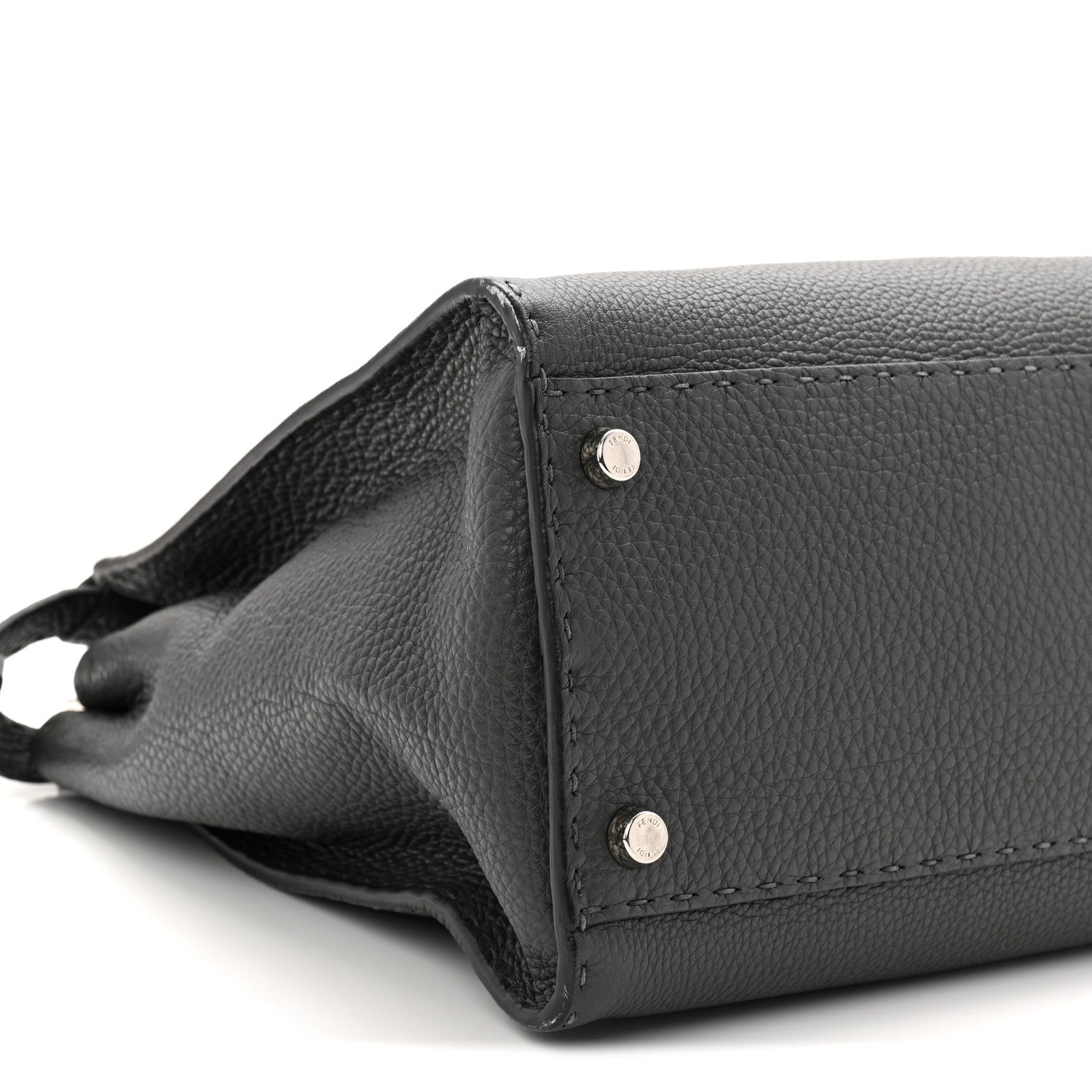 Fendi Cuoio Romano Selleria Bi-Color Large Peekaboo Iconic Satchel Asfalto Latte 9 of 10