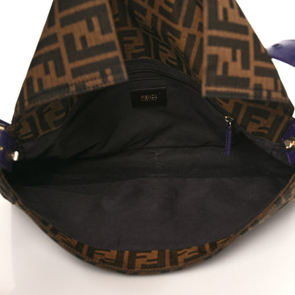 Fendi Zucca Vitello Elite Messenger Baguette Tobacco Viola 4 of 8