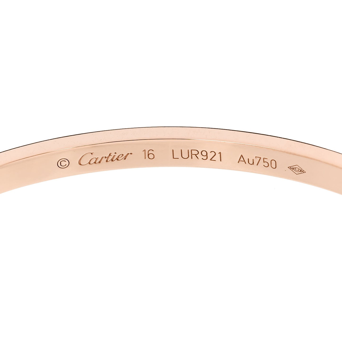 18K Pink Gold Small LOVE Bracelet 16