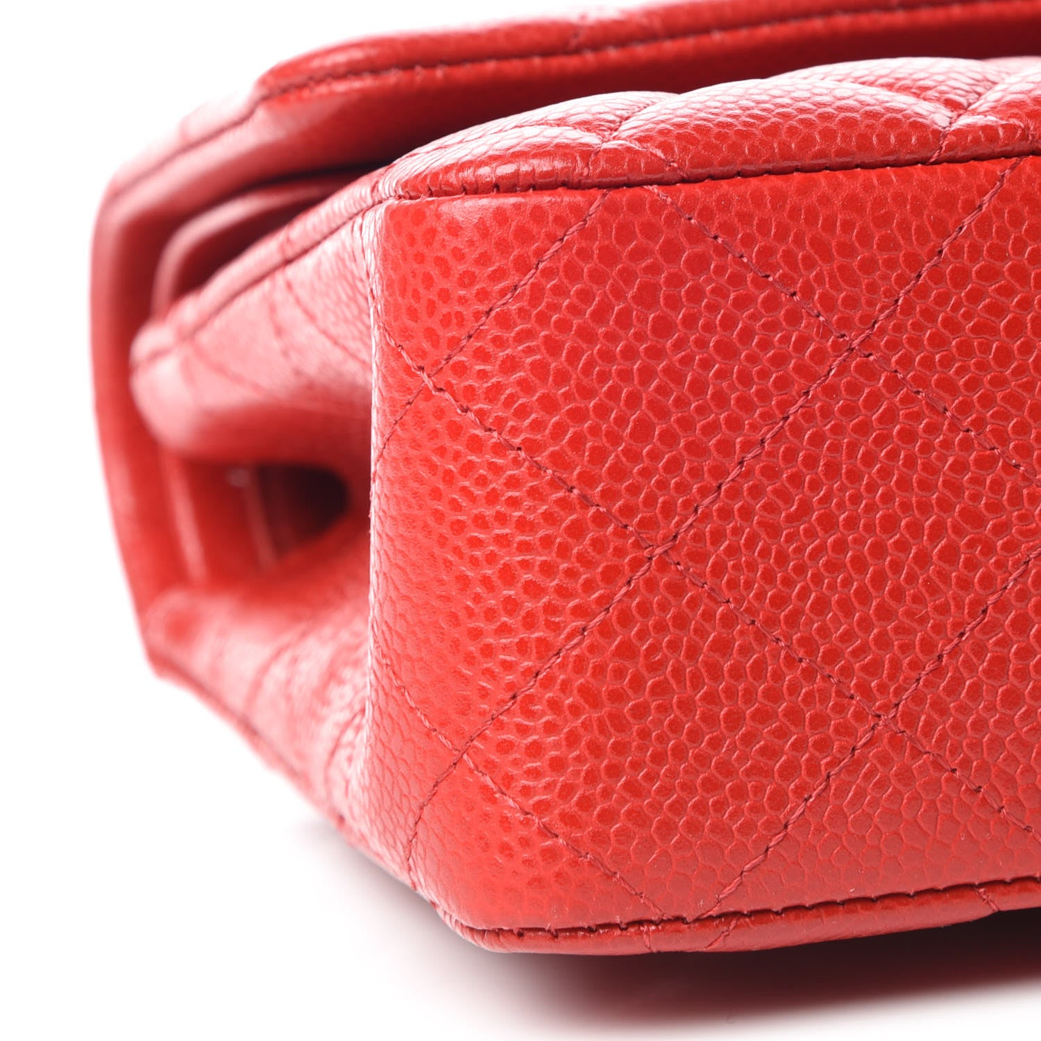 Chanel Caviar Quilted Medium Double Flap Dark Red 8 of 9