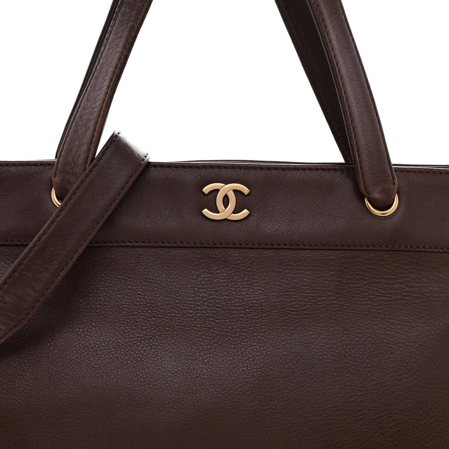 Calfskin Shopper Tote Brown
