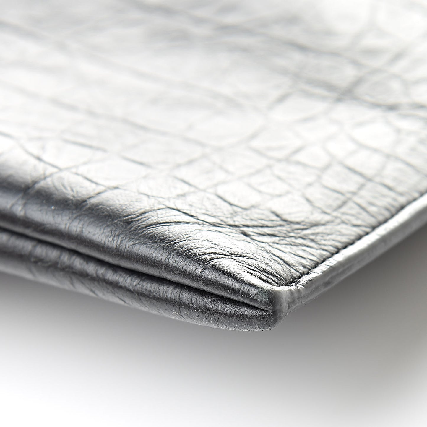 Calfskin Crocodile Embossed Monogram iPad Case Black
