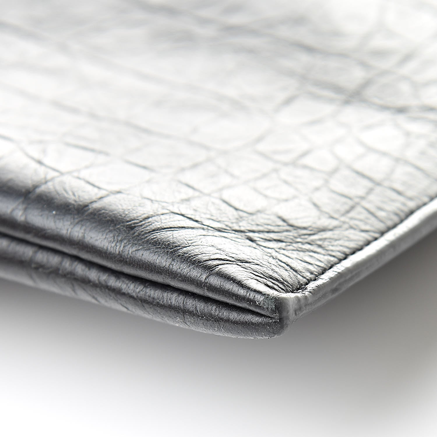 Saint Laurent Calfskin Crocodile Embossed Monogram iPad Case Black 8 of 11