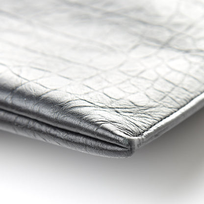 Saint Laurent Calfskin Crocodile Embossed Monogram iPad Case Black 8 of 11