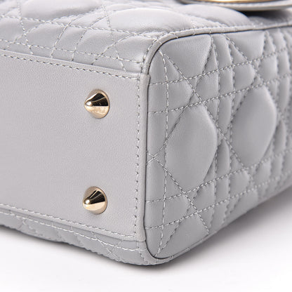 Christian Dior Lambskin Cannage Small My Lady Dior Gris 10 of 12