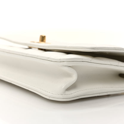 Chanel Lambskin Quilted Pearl Wallet On Chain WOC White 10 of 11