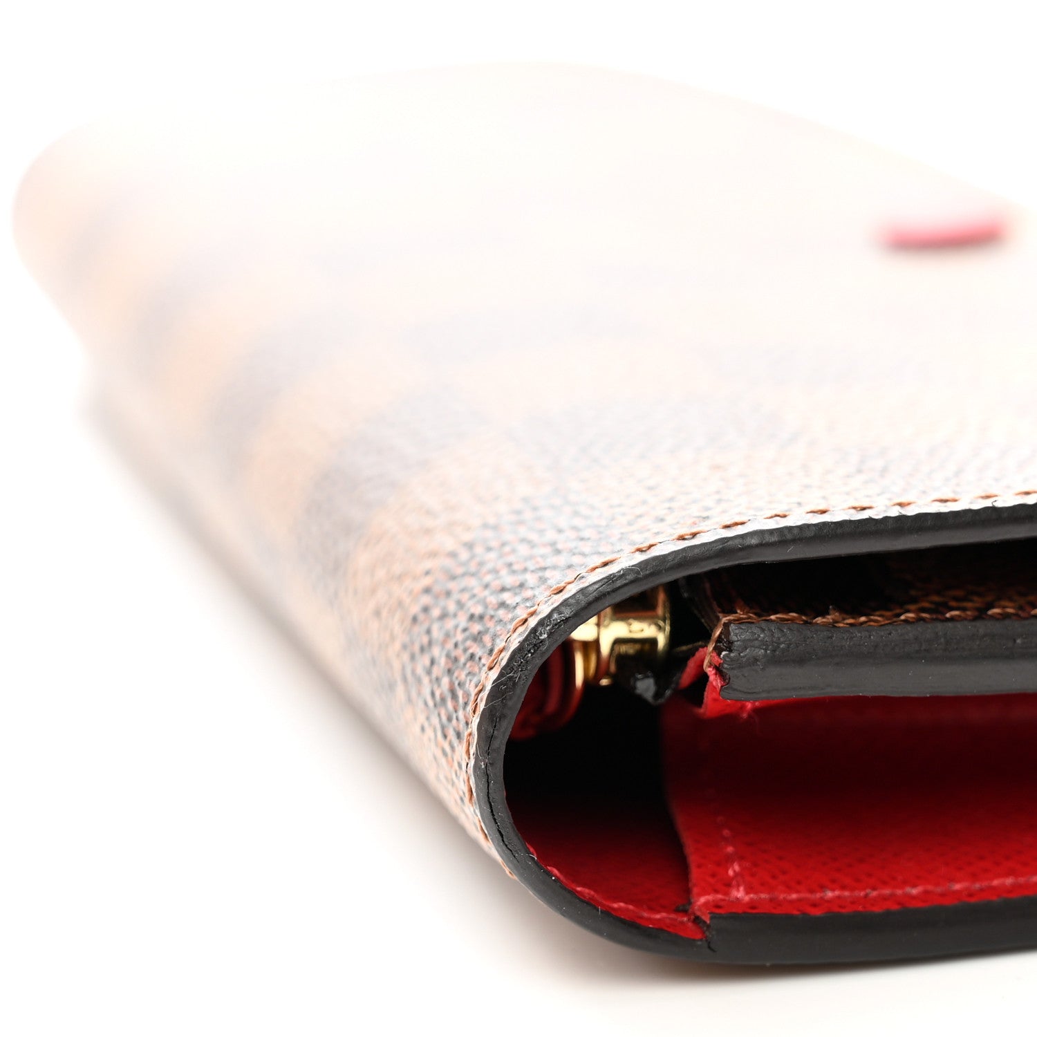 Louis Vuitton Damier Ebene Emilie Wallet Red 7 of 8