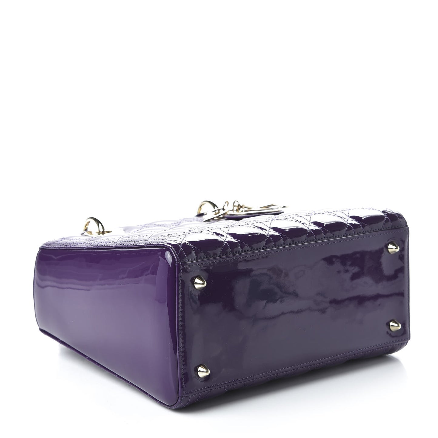 Patent Cannage Medium Lady Dior Purple