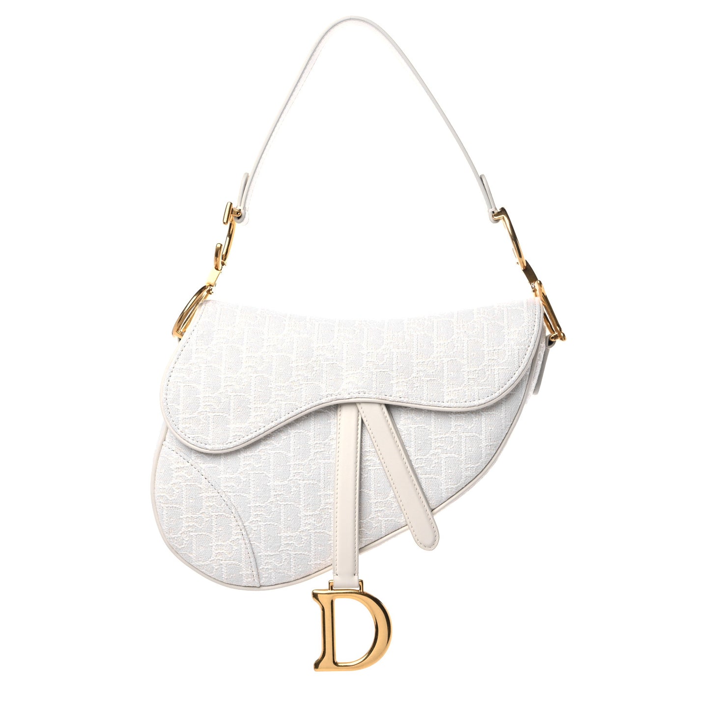 Oblique Saddle Bag White