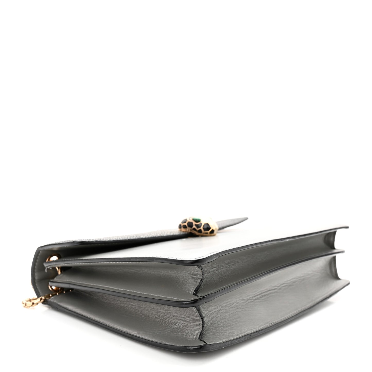 Calfskin Galuchat Serpenti Forever Shoulder Bag Grey