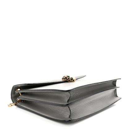Bulgari Calfskin Galuchat Serpenti Forever Shoulder Bag Grey 5 of 16