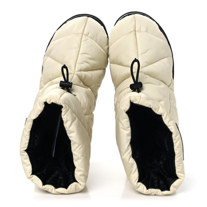 Prada Re-Nylon Piuma Triangle Logo Padded Drawcord 20mm Snow Boots 37 Avorio 2 of 8