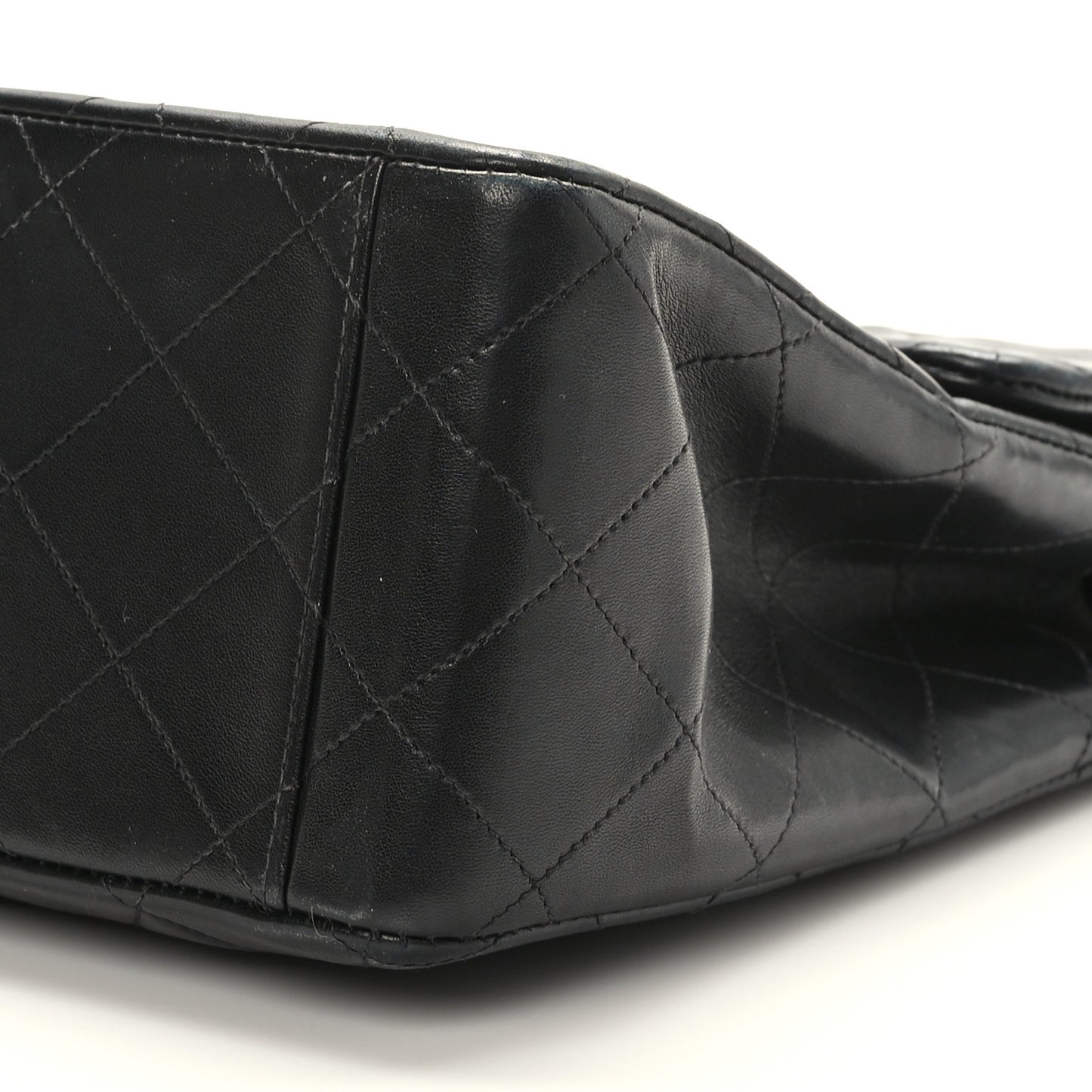 Lambskin Quilted XL Jumbo Single Flap Black