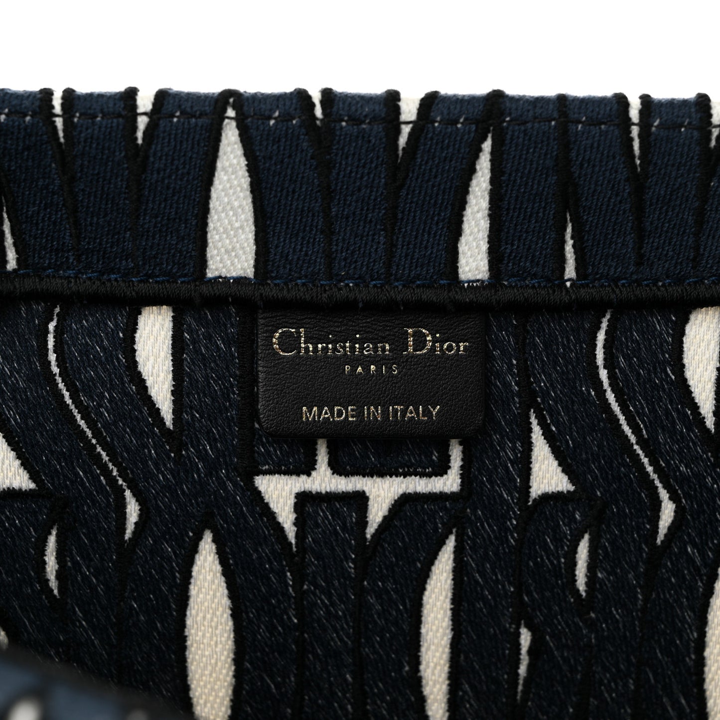 Canvas Embroidered Medium Miss Dior Graffiti Book Tote White Deep Blue
