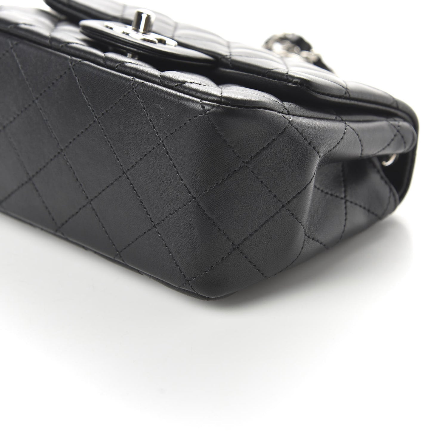 Lambskin Quilted Mini Square Flap Black