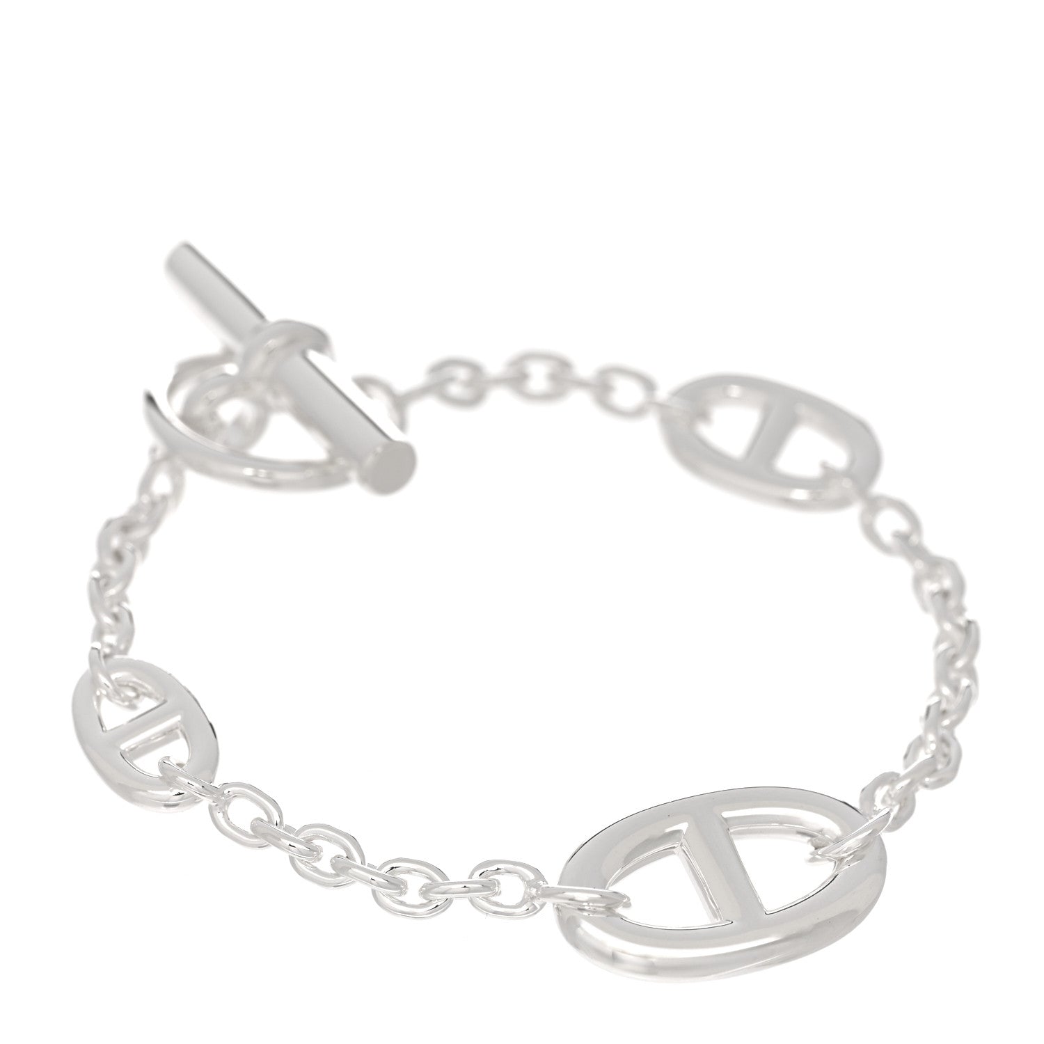 Hermes Sterling Silver Farandole Bracelet LG 1 of 4