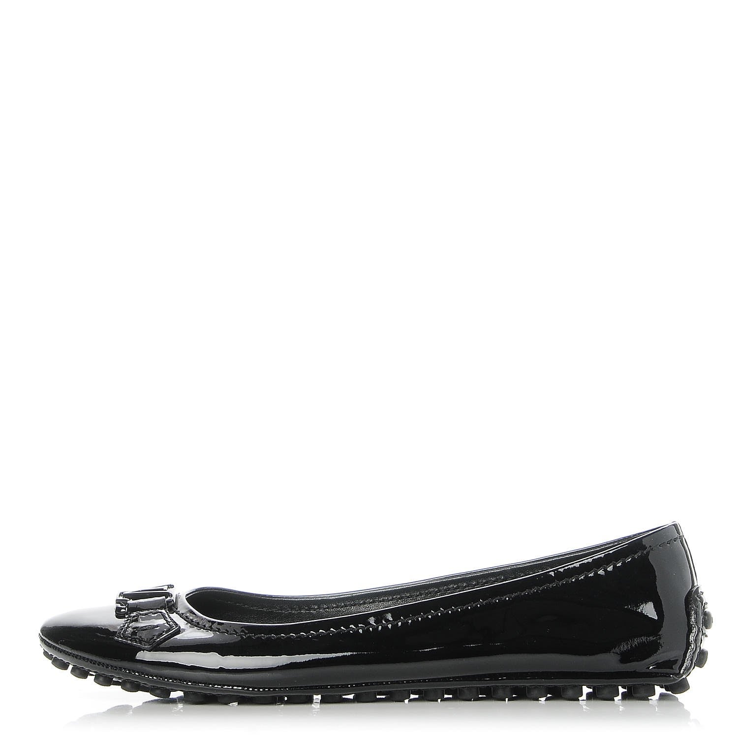 Louis Vuitton Patent Calfskin Oxford Ballerina Flats 38.5 Black 1 of 8
