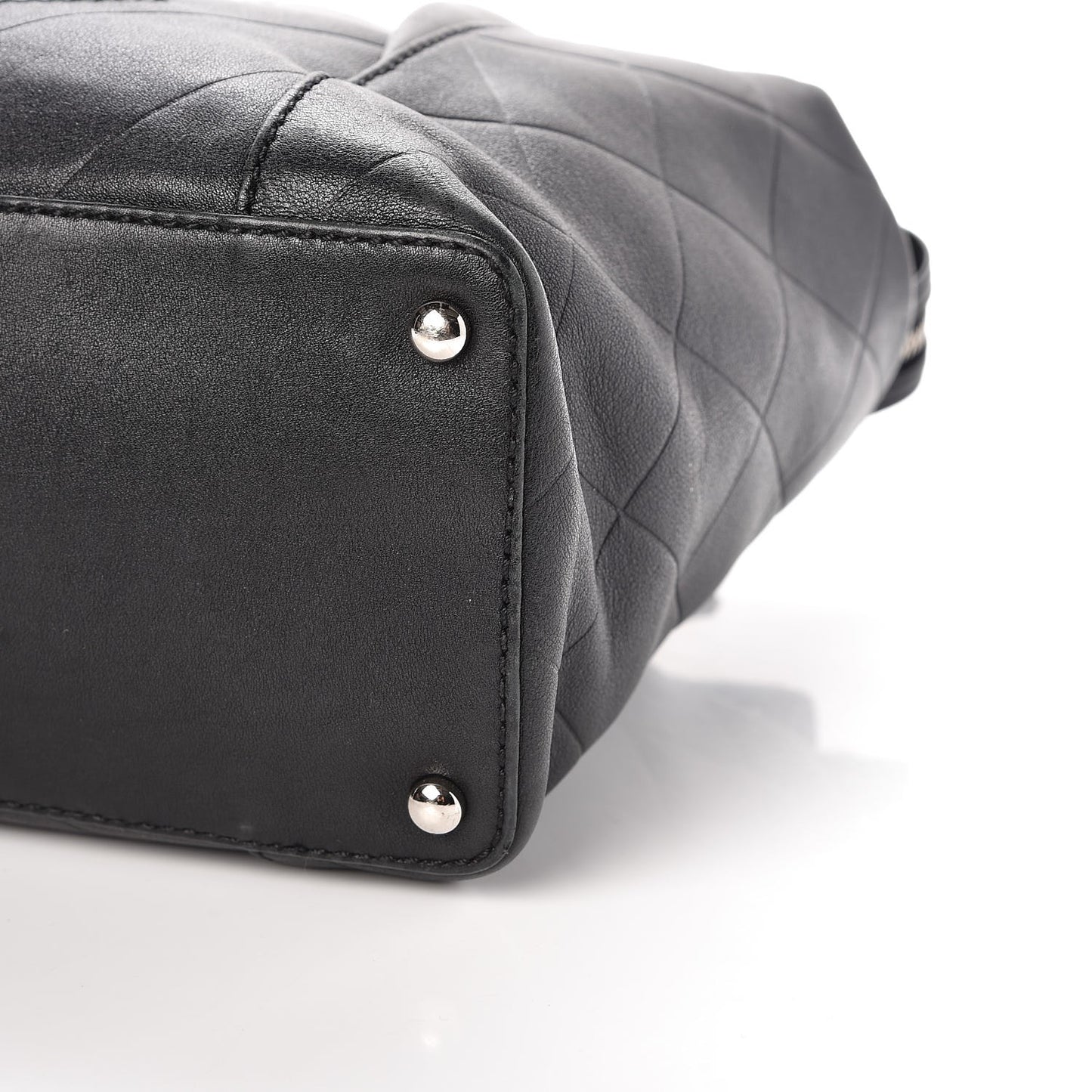 Calfskin CC Chevron All Day Long Tote Black