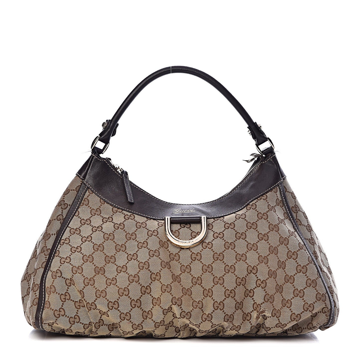 Monogram Large D Gold Hobo Dark Brown