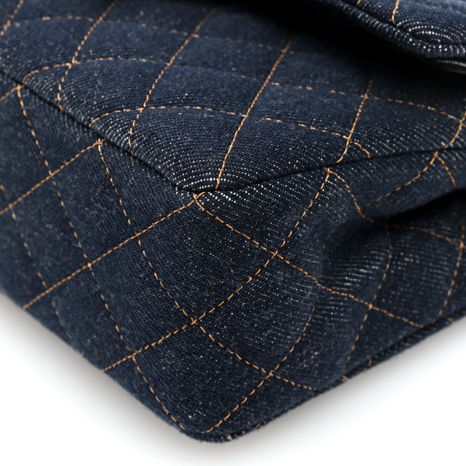 Chanel Denim Quilted Medium Double Flap Dark Blue 10 of 10