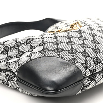 Gucci Monogram Lobster Clasp Jackie O Hobo Black 9 of 11
