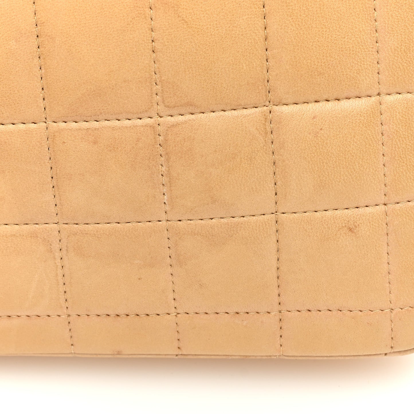 Lambskin East West Chocolate Bar Flap Beige