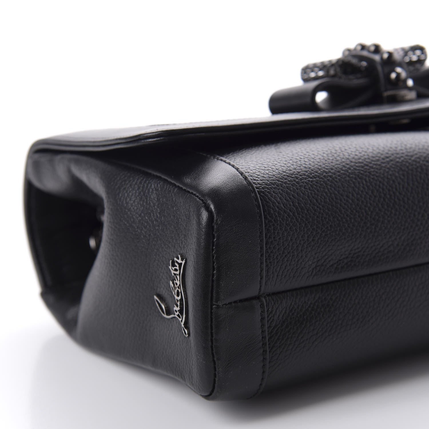 Christian Louboutin Calfskin Small Sweet Charity Shoulder Bag Black 6 of 10