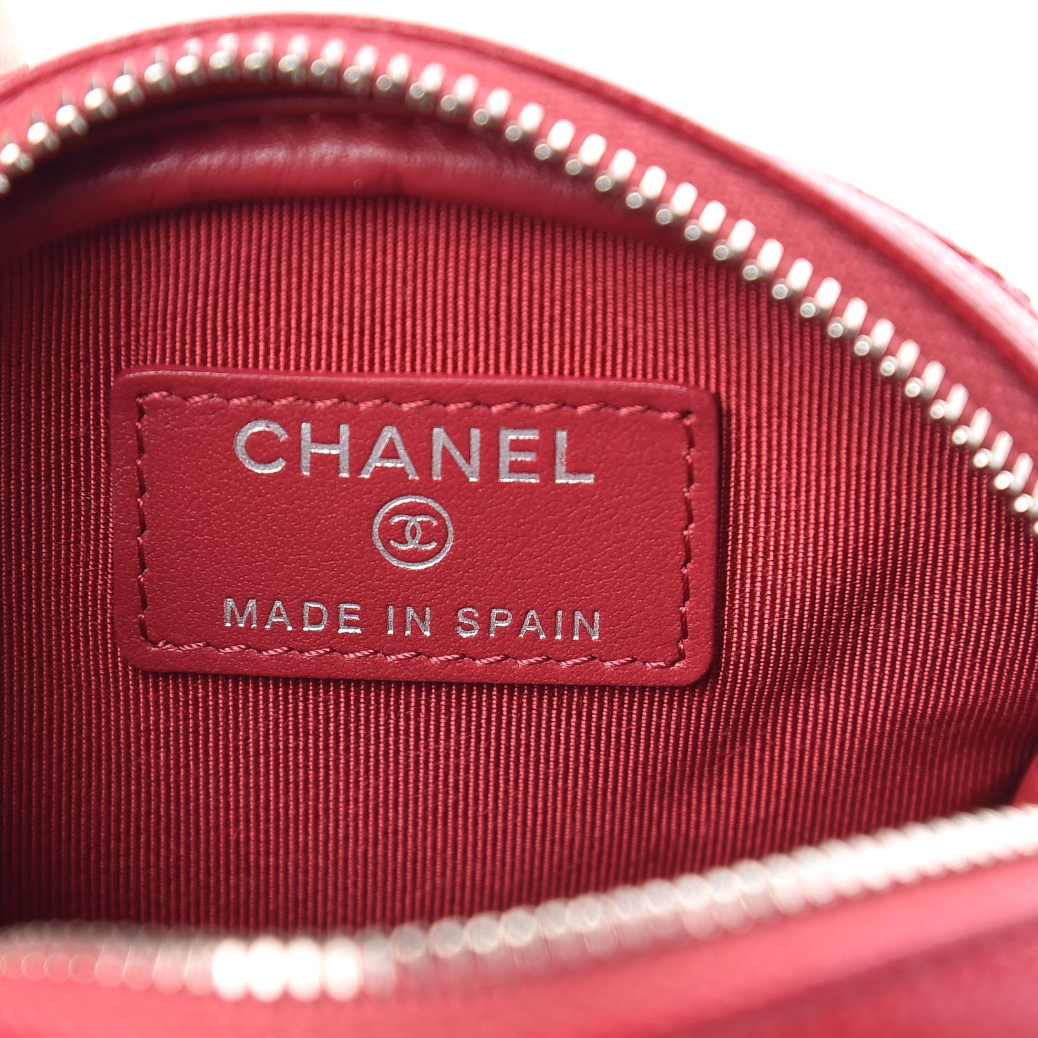 Chanel Caviar Quilted Zip Around Classic Coin Purse Dark Pink 6 of 8