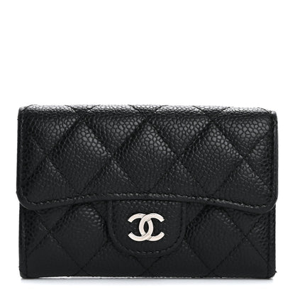 Chanel Caviar Quilted Flap Card Holder Wallet Black 1 of 11