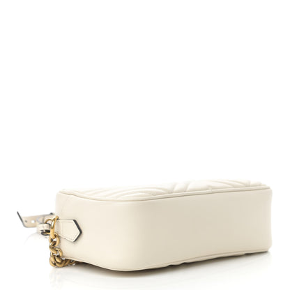 Gucci Calfskin Matelasse Small GG Marmont Chain Shoulder Bag White 4 of 19