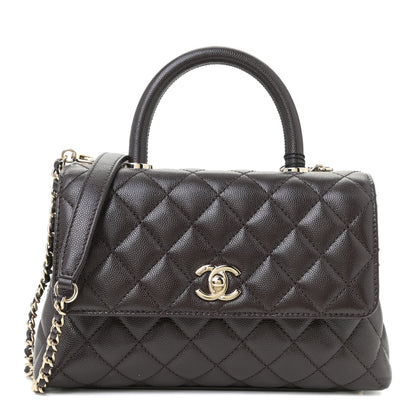 Chanel Caviar Quilted Mini Coco Handle Flap Dark Brown 1 of 11