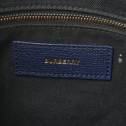 Burberry Derby Calfskin Vintage Check Medium Banner Tote Regency Blue 6 of 9
