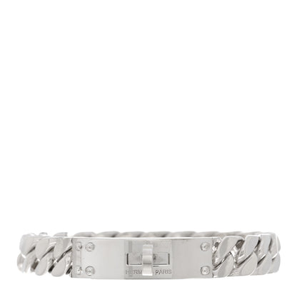 Hermes Sterling Silver GM Kelly Gourmette Bracelet XL 1 of 4
