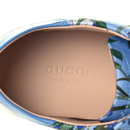 Gucci Calfskin Web New Flora Print Womens Ace New Sneakers 35 Azure 10 of 12