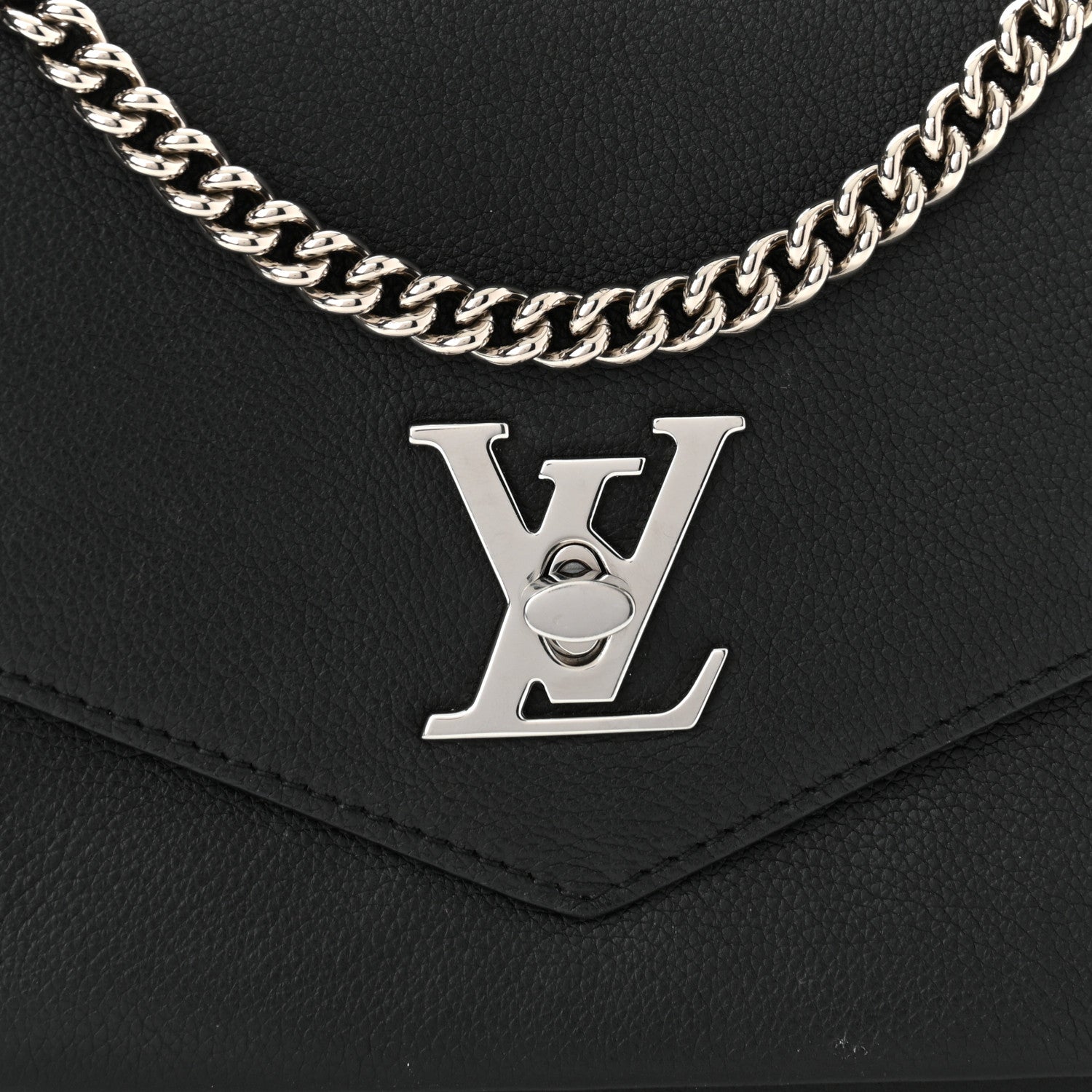 Louis Vuitton Soft Calfskin Mylockme Chain Bag BB Black 8 of 11