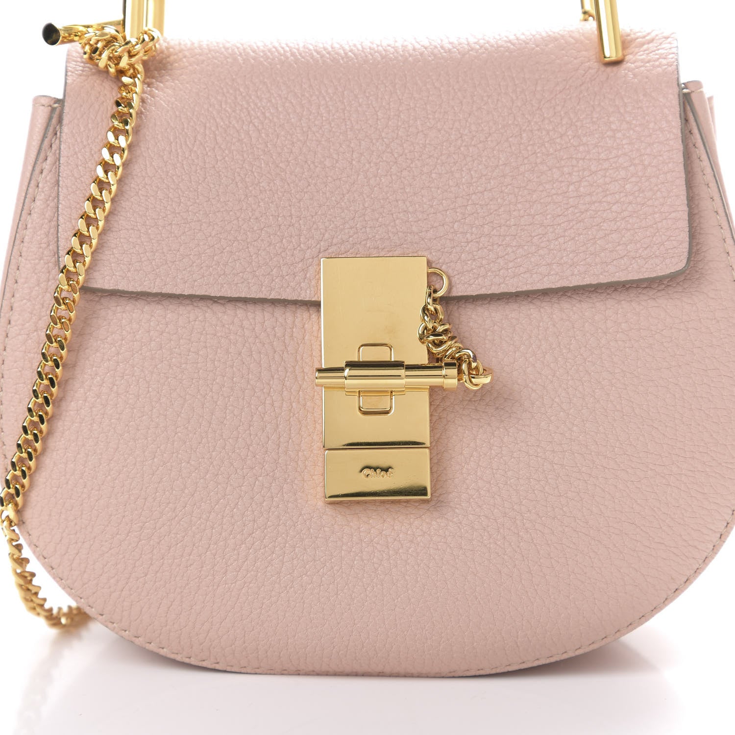 Chloe Grained Lambskin Mini Drew Shoulder Bag Cement Pink 11 of 11