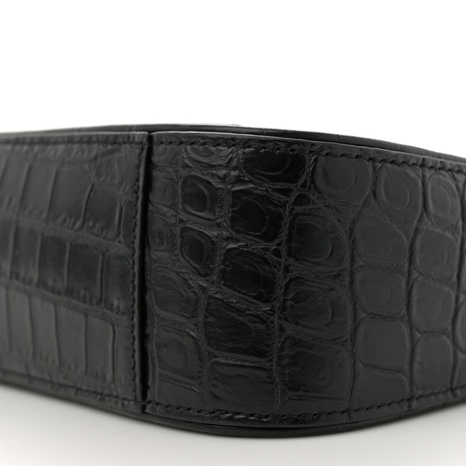 Saint Laurent Calfskin Crocodile Embossed LE 5 A 7 Hobo Black 10 of 11