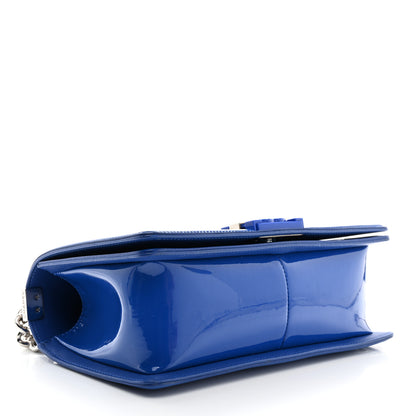 Chanel Patent Calfskin Quilted Medium Plexiglass Boy Flap Blue 4 of 12