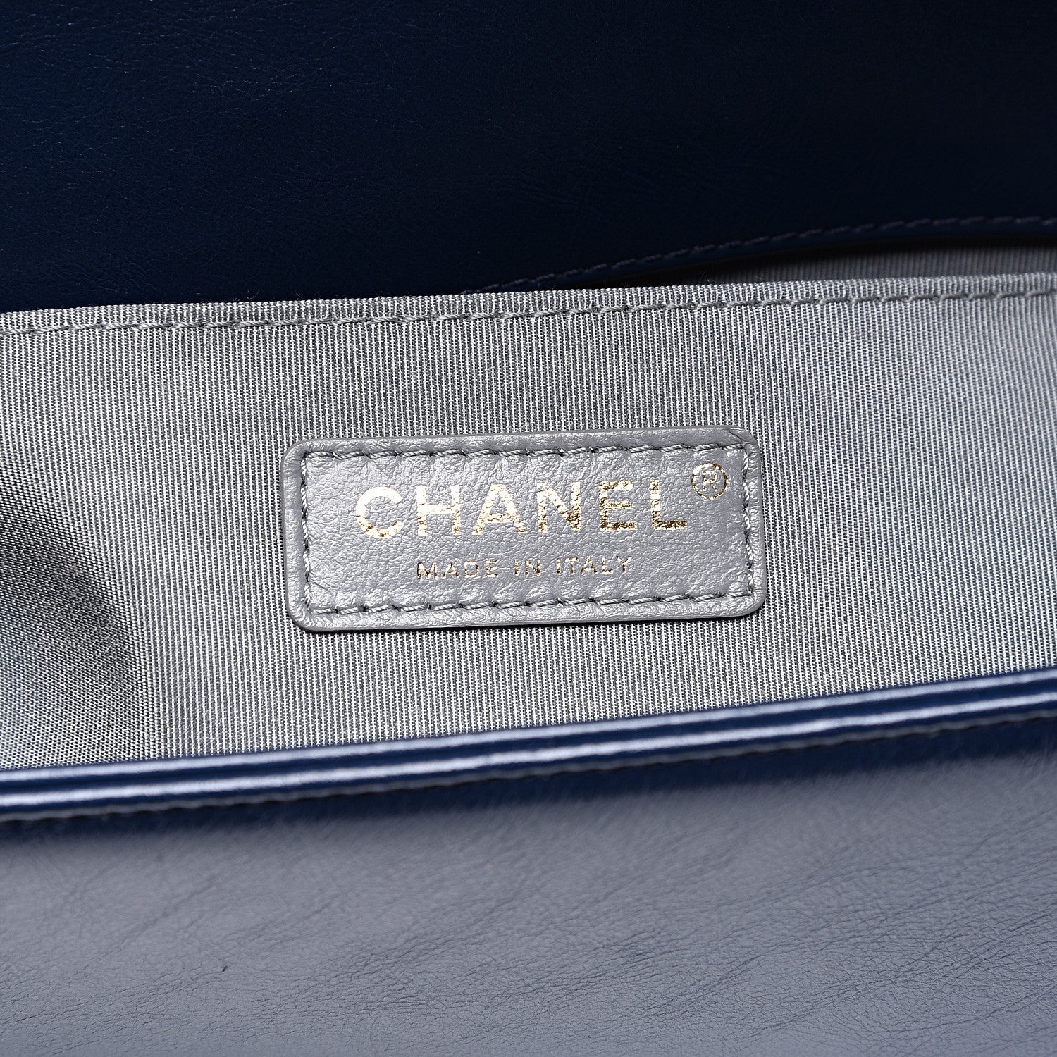 Chanel Fabric Chevron Braided Medium Boy Flap Blue 5 of 10