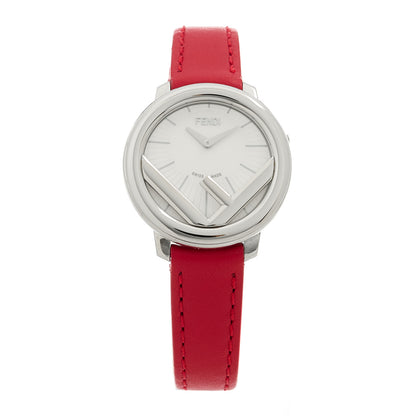 Fendi Stainless Steel Calfskin 28mm Run Away Quartz Watch Red 1 of 5