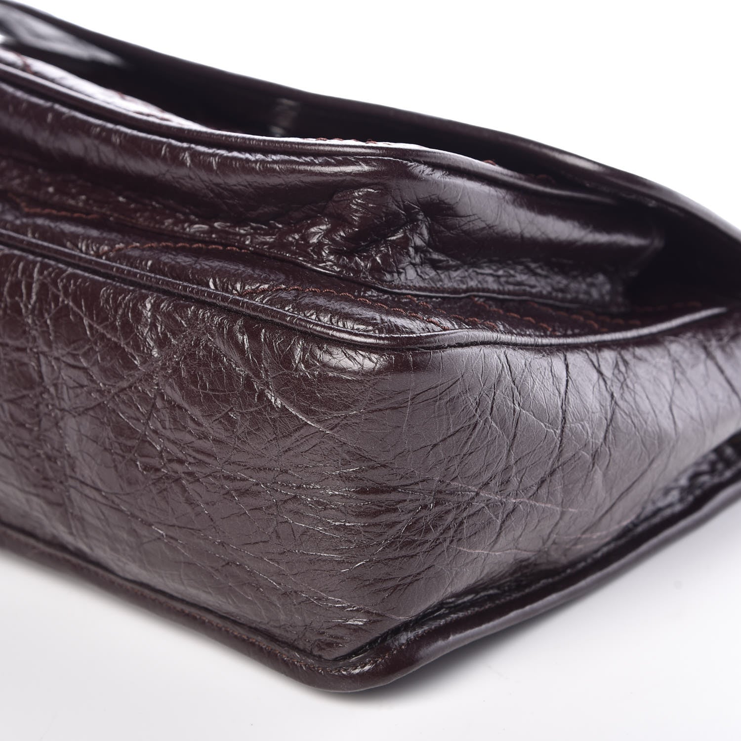 Saint Laurent Crinkled Calfskin Matelasse Monogram Medium Niki Chain Satchel Tulip 6 of 10