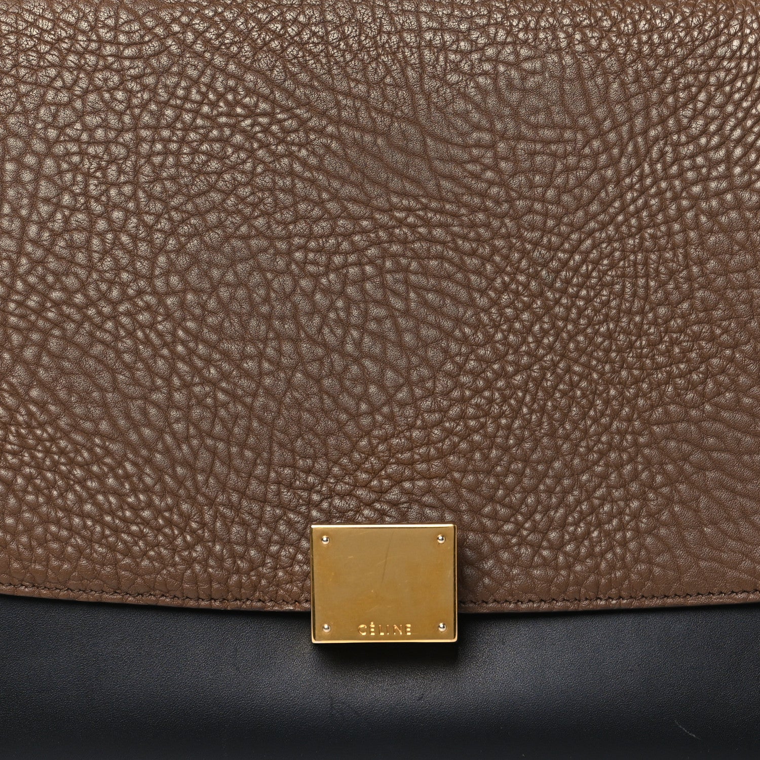 Celine Pebbled Calfskin Suede Small Trapeze Tri-Color Cobalt 7 of 11
