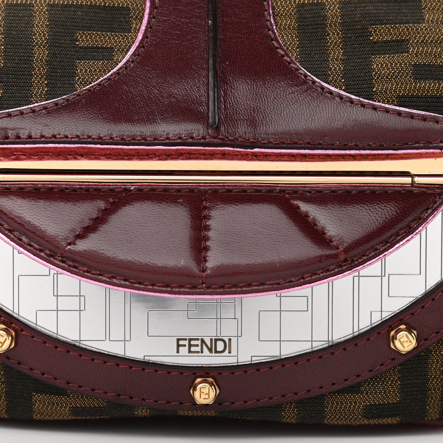 Zucca Vanity Mirror Clutch Tobacco Pink
