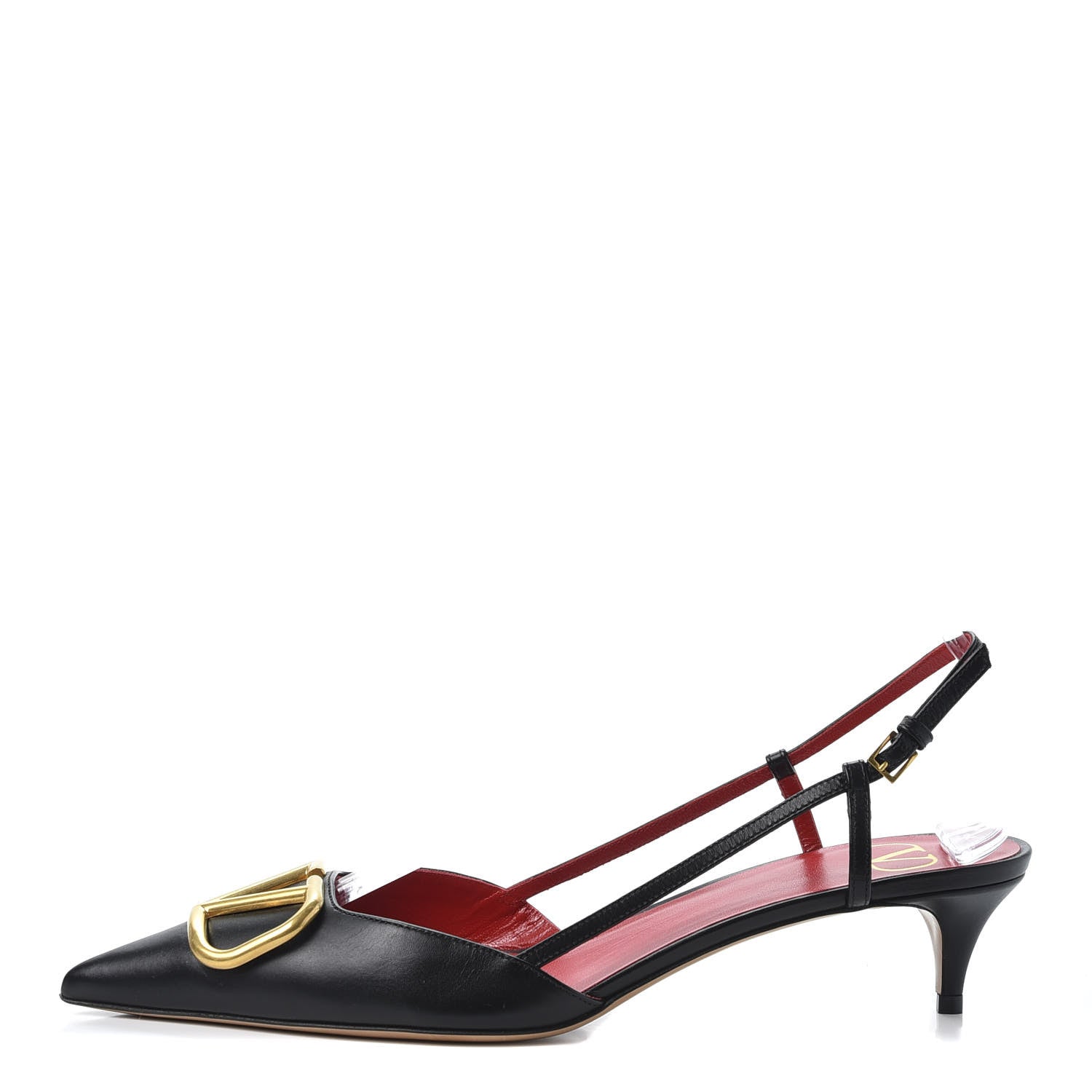 Valentino Garavani Calfskin Vlogo Slingback 40mm Pumps 40 Black 1 of 10