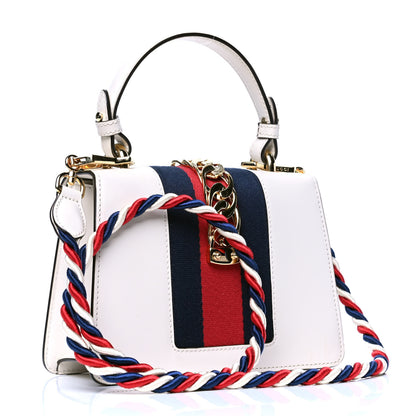 Gucci Calfskin Mini Sylvie Top Handle Bag White 7 of 11