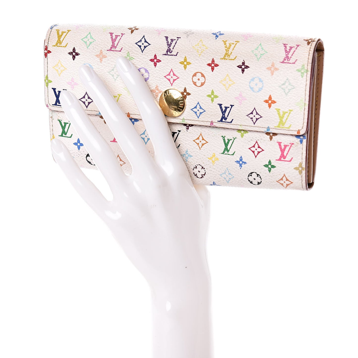 Monogram Multicolor Sarah Wallet White