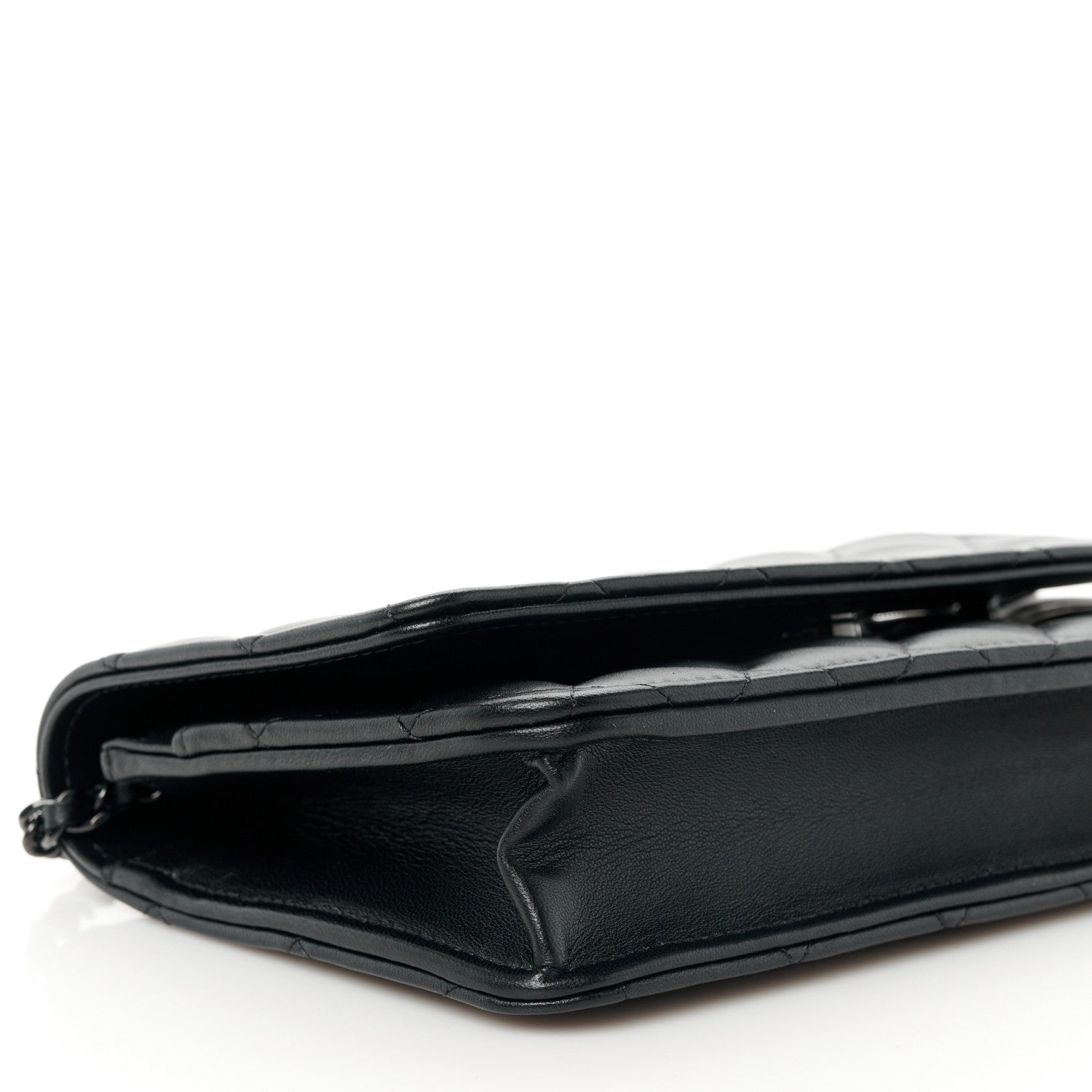 Chanel Lambskin Quilted Wallet On Chain WOC So Black 10 of 11
