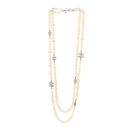 Chanel Pearl Multistrand CC Long Necklace Pearly White 3 of 6
