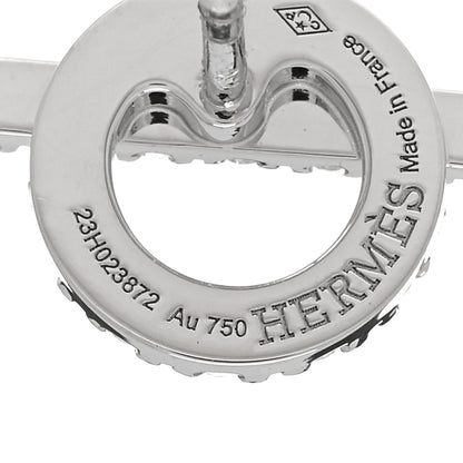 Hermes 18K White Gold Diamond Finesse Earrings 4 of 5