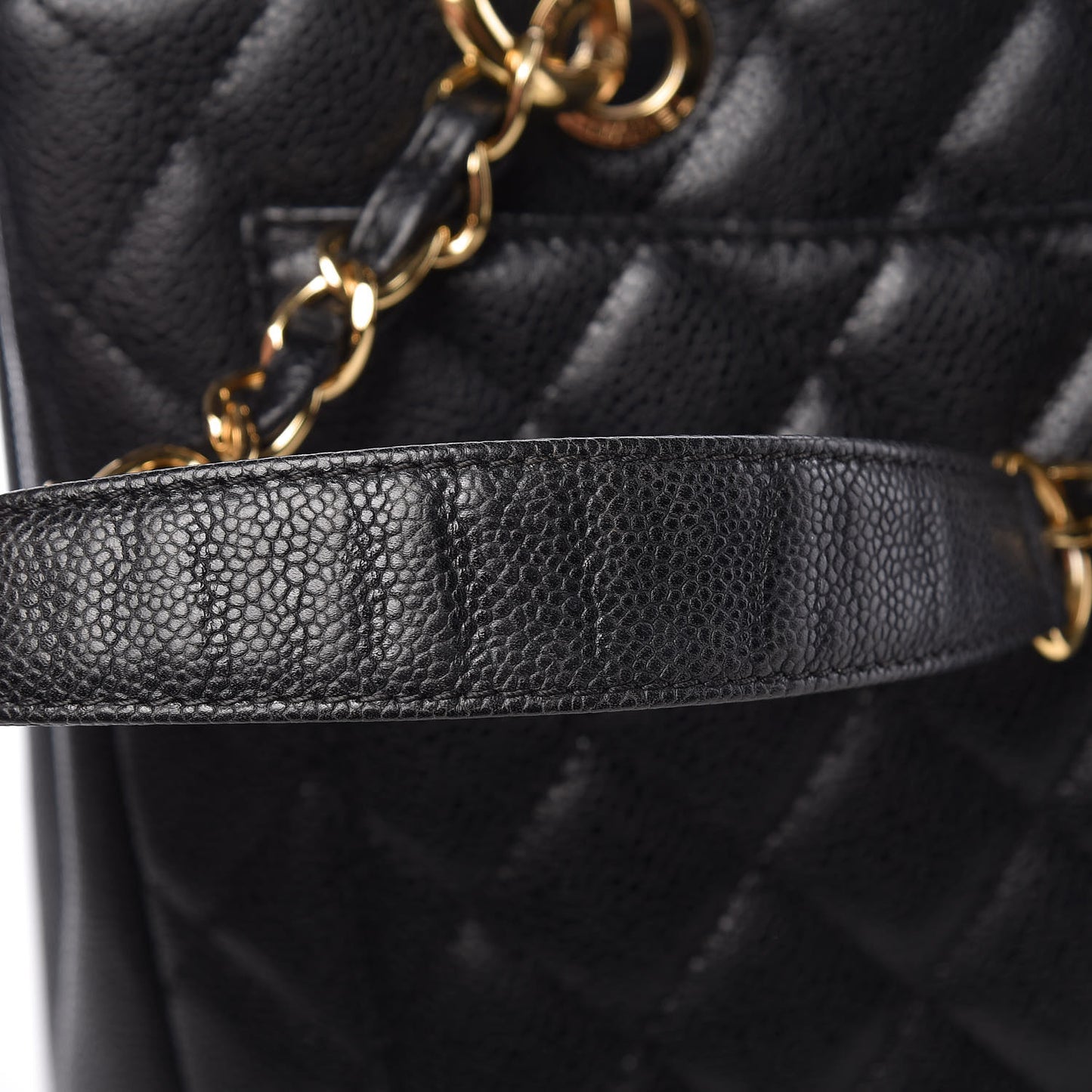 Caviar Quilted Grand Shopping Tote GST Black